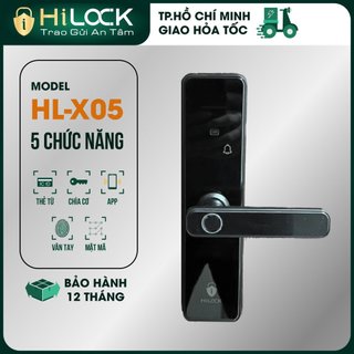 Khóa cửa vân tay thông minh Hilock HL X5 mở khóa vân tay, thẻ từ, chìa cơ, mật mã và app điện thoại,