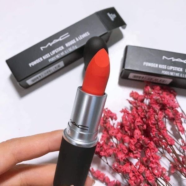 Son MAC Powder Kiss Lipstick chính hãng fullbox 3g mềm mịn siêu lì màu 303, 314, 315, 607, 707, 602 