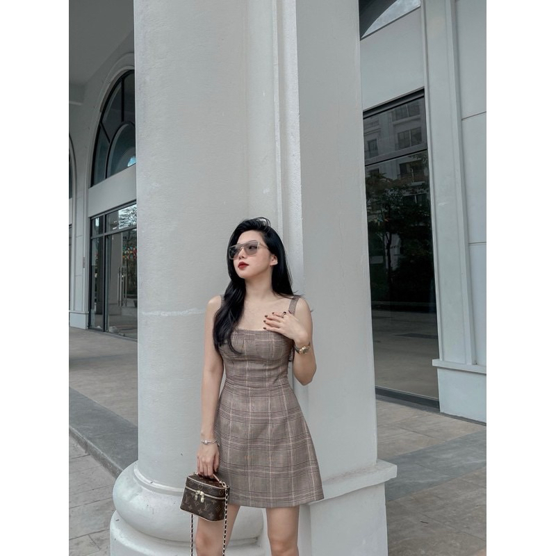 Đầm 2 dây kẻ thiennly