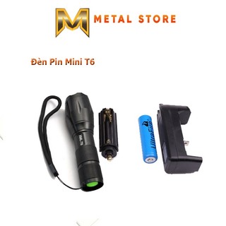 Đèn pin mini t6 METAL đèn led usb đọc sách