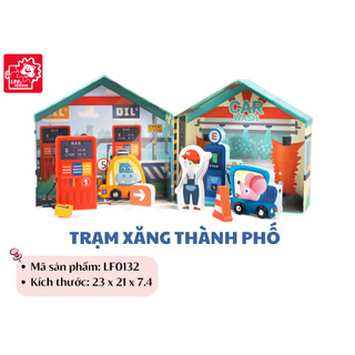 Đồ chơi - Trạm xăng thành phố, Đồ chơi gỗ trạm xăng thành phố cho bé LF0132- LEO & FRIENDS