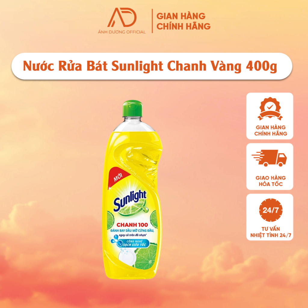 Nước Rửa Chén/Bát Sunlight Chanh Chai 400g