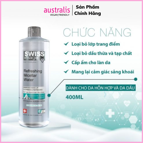 Nước Tẩy Trang Swiss Image  Sạch Sâu Cho Da Hỗn Hợp & Da Dầu 400ml Refreshing Micellar Water 400ml