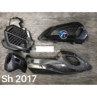 COMBO 4 MÓN ỐP CACBON CHO SH 2017 (QUẠT GIÓ, PÔ E, ỐP PÔ VÀ CHỤP PÔ)