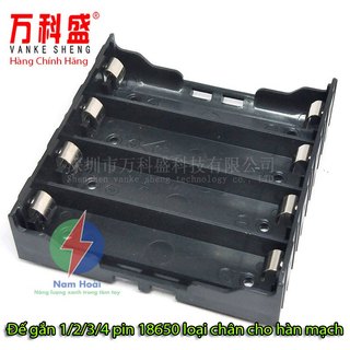Đế pin 18650 loại chân cho hàn mạch - khay chứa 1/2/3/4 pin 18650