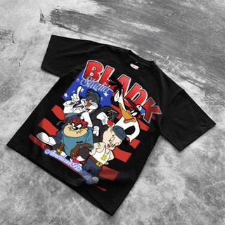 Blank | áo thun bad boy club cổ tròn oversize - đen/trắng