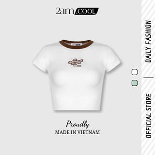 Áo Croptop Nữ Ôm Body Tay Ngắn Chất Liệu Cotton Co Giãn 4 Chiều Phiên Bản Chống Nhăn 2AM