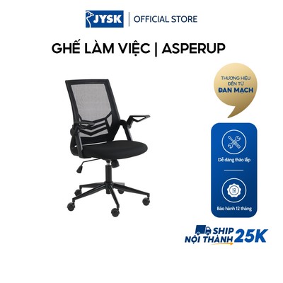 Ghế làm việc | JYSK ASMINDERUP | kim loại/polyester | đen | R59xS61xC95/107cm