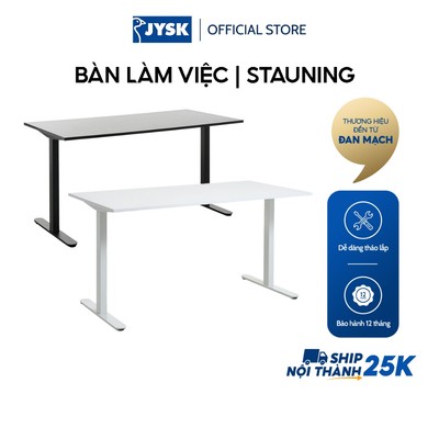 Bàn làm việc | JYSK Stauning | gỗ công nghiệp/thép | đen/trắng | R80xD160xC75cm