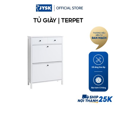 Tủ giày | JYSK Terpet | gỗ công nghiệp | trắng | R73xS26xC110cm