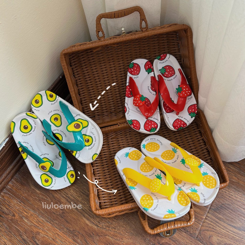 Dép Xỏ Ngón Trái Cây Màu Sắc Dễ Thương Cho Bé