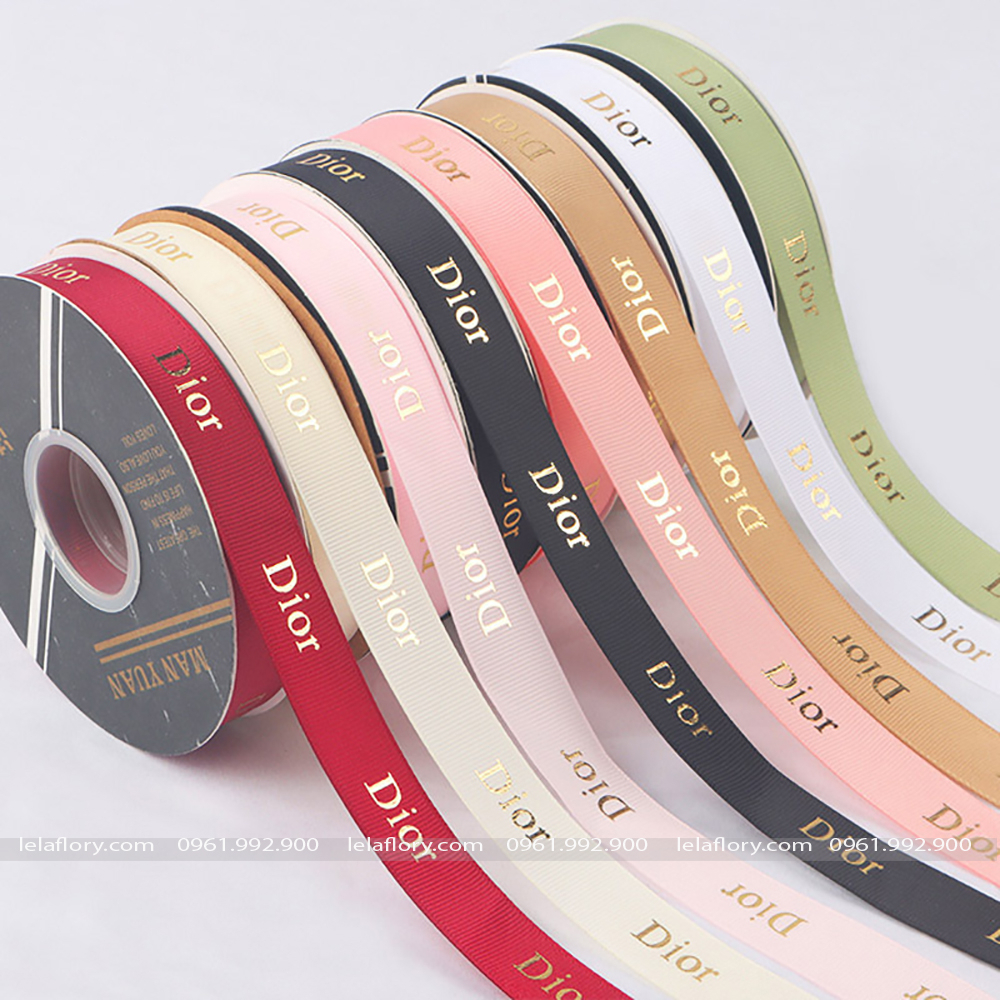 (Lẻ 1 Mét) Ruy băng Dior gân bản 2cm