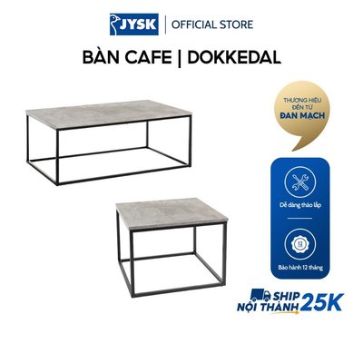 Bàn cafe | JYSK Dokkedal | kim loại/gỗ công nghiệp | xám/đen | D60xR60xC45cm