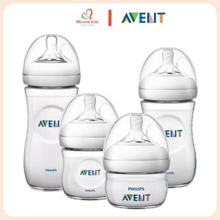 Bình sữa cho bé avent natural 60ml/125ml/260ml/330ml, bình sữa chất liệu nhựa pp - monnie kids