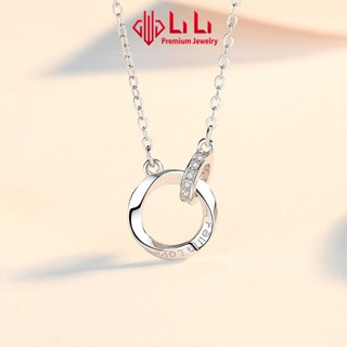  Dây chuyền bạc nữ LiLi S925 đính đá CZ cao cấp hình nhẫn đôi Fall In Love LILI_748855 