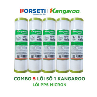 Combo 5 lõi số 1 Kangaroo - Lõi PP 5 micron loại bỏ cặn bẩn có kích thước lớn hơn hoặc bằng 5 micron