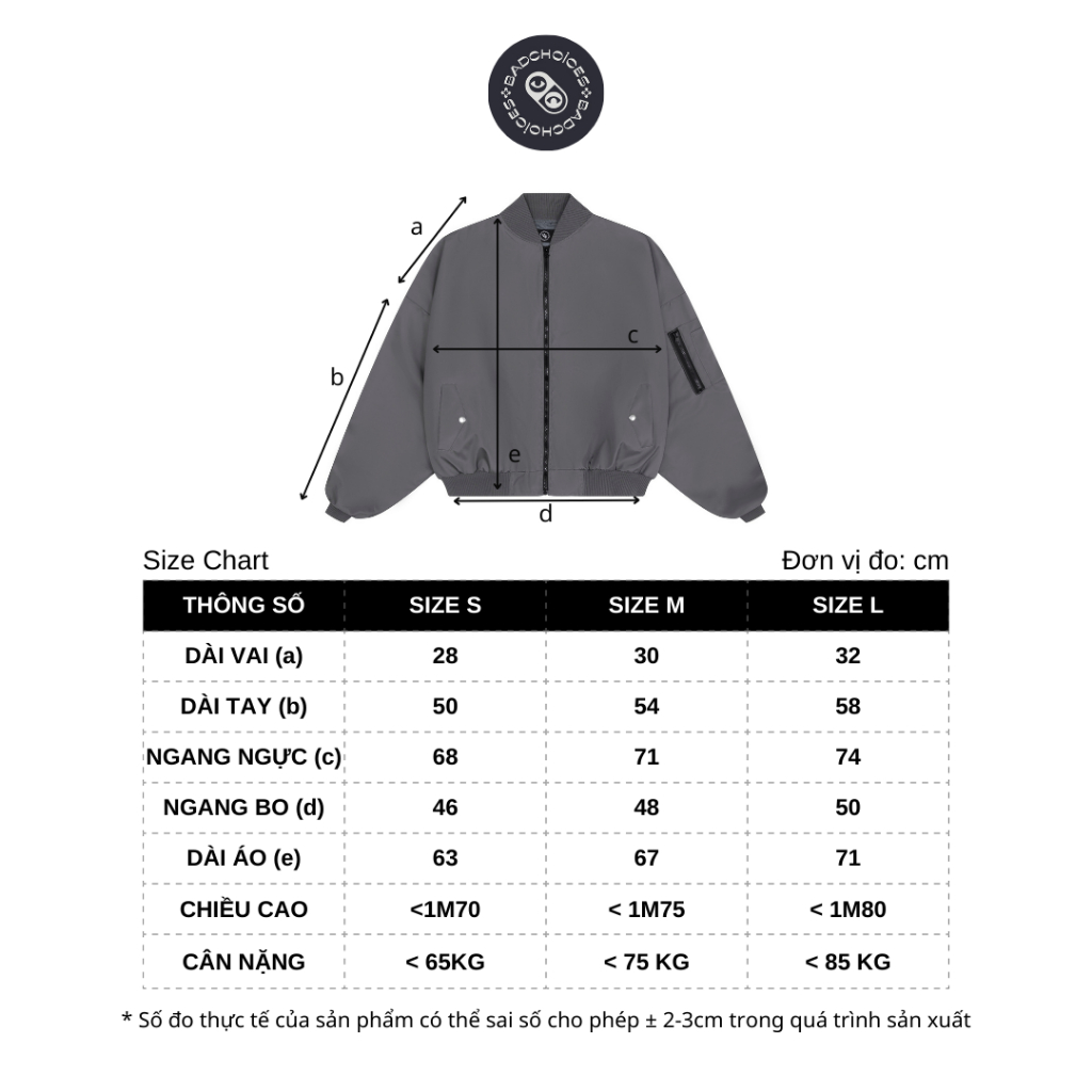 Bad Choices | Áo Bomber dù Zipper Jacket Signature tay nhún form Boxy | BigBuy360 - bigbuy360.vn