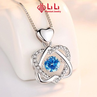 Dây chuyền bạc nữ LiLi S925 đính đá CZ cao cấp dạng đá nhảy hình trái tim Double LILI_583553