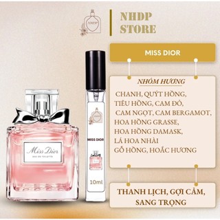 Nước hoa nữ miss dior edp chiết 10ml, 20ml
