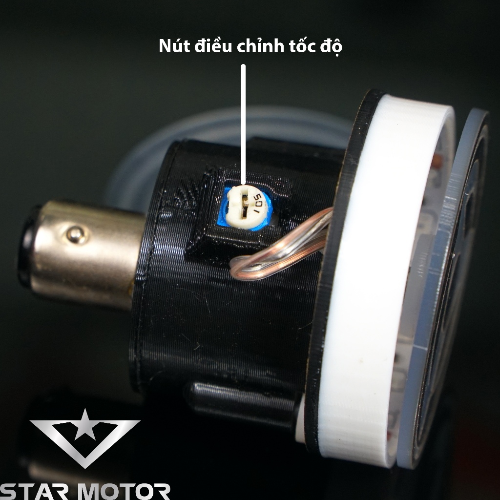 Đèn hậu xoay LED Sharingan điều chỉnh nhanh chậm dành cho các dòng xe Wave, Sirius và các dòng xe chân tròn