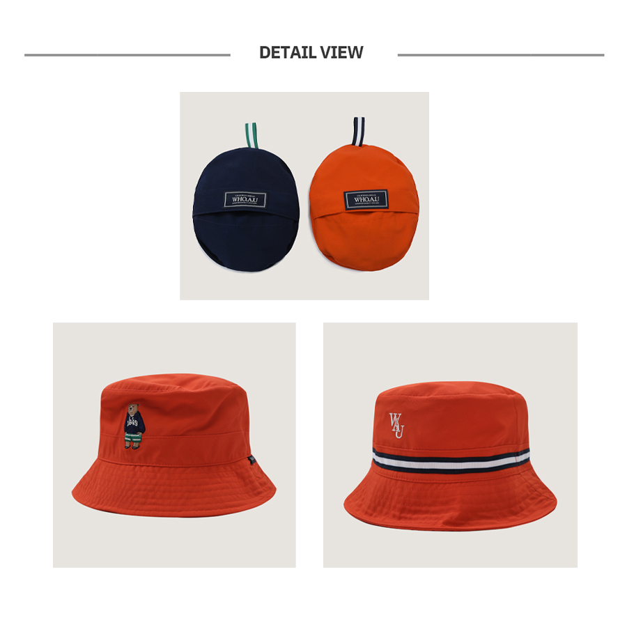 Mũ bucket vành tròn WHO.A.U WHACD2432A họa tiết hai mặt có thể gấp gọn sợi cao cấp sale 92% [Gom Sale -
