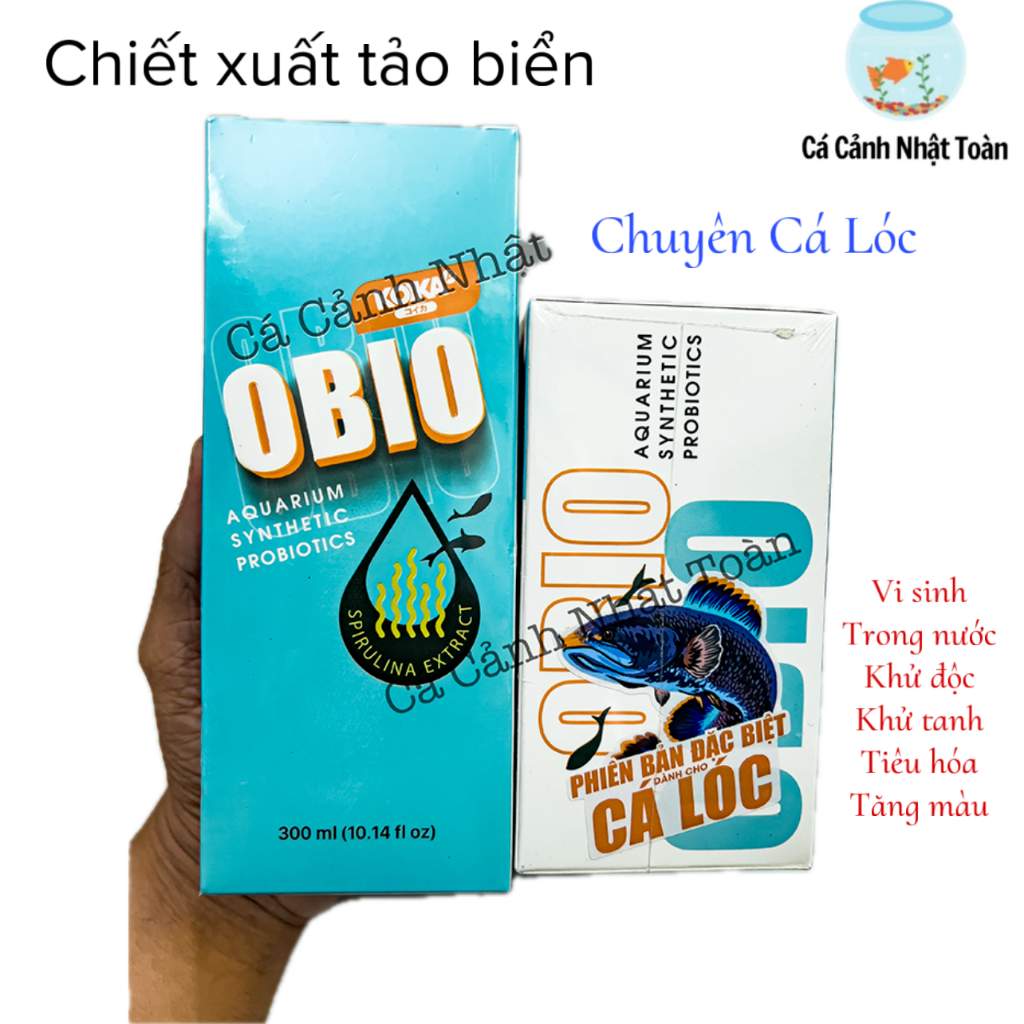 MEN VI SINH OBIO KOIKA (CHUYÊN CHO CÁ LÓC) KẾT HỢP TẢO BIỂN LÀM TRONG NƯỚC, KHỬ MÙI TANH BỂ CÁ CẢNH 