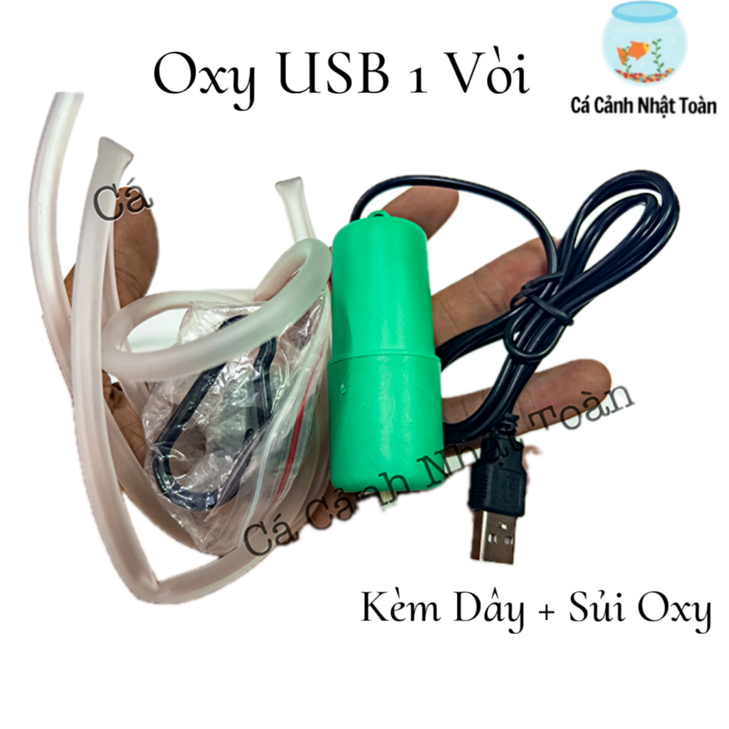 MÁY TẠO OXY CẮM USB RẤT TIỆN LỢI HỒ CÁ NON BỘ TẶNG 1 MÉT 1 CỤC SỦI OXY