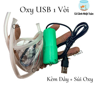 MÁY TẠO OXY CẮM USB RẤT TIỆN LỢI HỒ CÁ NON BỘ TẶNG 1 MÉT 1 CỤC SỦI OXY