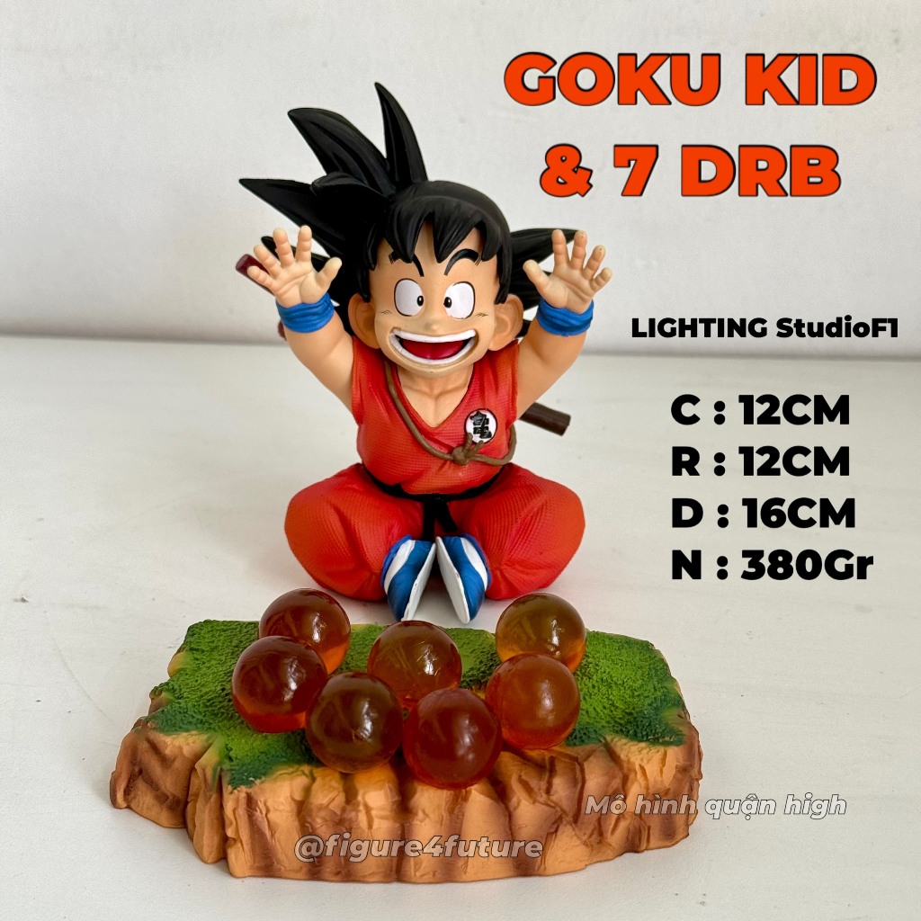 (12CM - F1) Mô hình nhân vật Son Goku Kid và 7 viên ngọc rồng - Goku kid cao 12cm - Goku gọi rồng thần - Dragonball