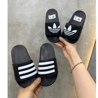 Dép trẻ em cho bé trai dép lê adidas quai ngang bé trai bbr kẻ đen trắng size 26-35