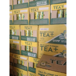 Thùng 24 chai trà ô long Tea Plus vị chanh 320ml