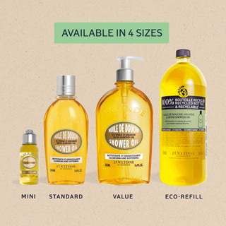 L'Occitane 🎖 Dầu tắm Hạnh Nhân Cleansing And Softening Refillable Shower Oil With Almond Oil