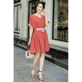 Đầm Elise ( màu xanh đen) phối đai M