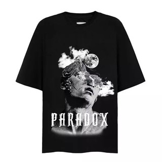 Áo thun form rộng paradox tay lỡ - unisex - in hình - the reverie - màu đen trắng cực hot 2024