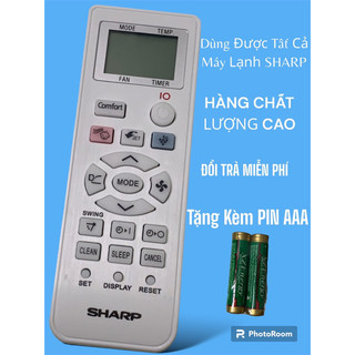 Điều khiển remote đa năng máy lạnh sharp. hàng cao cấp dùng được cho nhiều đời máy lạnh sharp. tặng kèm pin