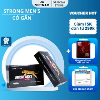 Bao cao su Strongmen's đen, Nhật Bản, Hộp 12 bao, BCS Gai nổi toàn thân, Kéo dài thời gian.