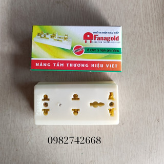 Ổ cắm 3 ngả panagold đa năng chịu tải , ổ cắm 3 lổ đa năng 16a-250v, made in việt nam
