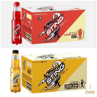 Thùng 24 chai sting đỏ dâu và sting vàng nhân sâm 330ml