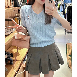 Áo gấu whoau cổ v - áo len cộc tay