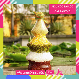 Chai ngũ cốc phong thủy đặt bàn thờ Tài Địa, ngũ cốc phong thủy thờ bếp tài lộc sung túc - Cây thông