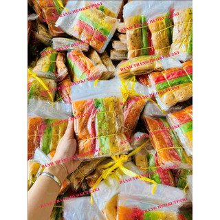 Lẻ 1 bịch bánh tráng dẻo ngũ sắc cuộn hành phi loại 1 đặc sản tây ninh