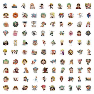Set 100 hình dán trang trí One Piece 2024 ( giao ngẫu nhiên)