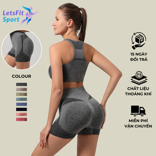 Quần Legging Đùi Quần Tập Gym Yoga Nữ Ngắn Chun Mông LETSFIT SPORT L03QS Mùa Hè