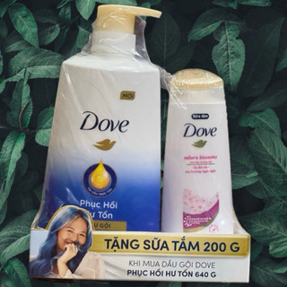 DẦU GỘI DOVE PHỤC HỒI TÓC 640G TẶNG CHAI NHỎ GIÚP TÓC SUÔN MƯỢT CHẮC KHỎE