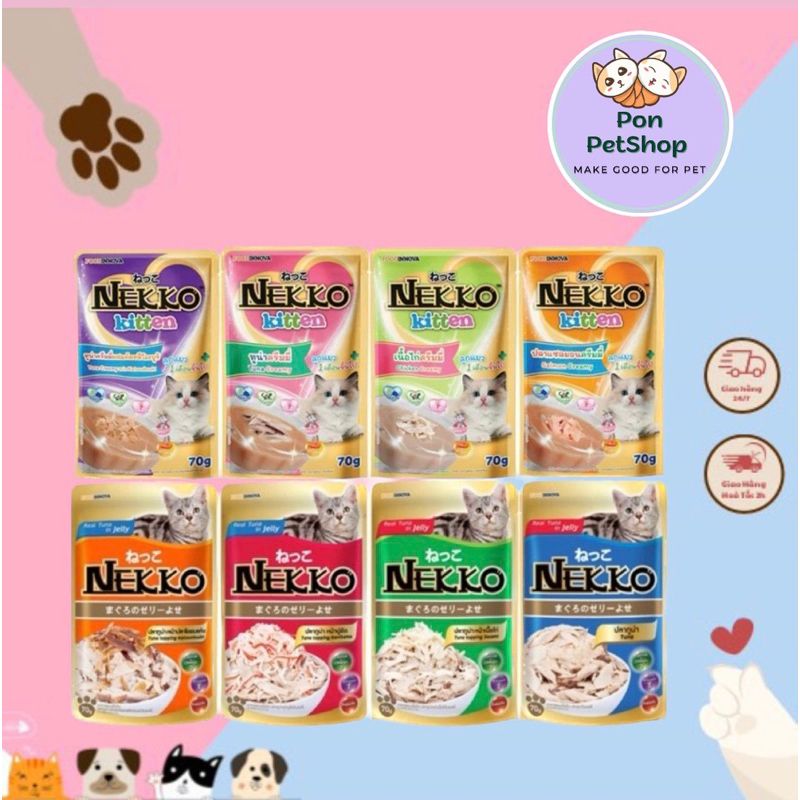 nekko ] Pate Nekko cho mèo gói 70gr - chọn vị