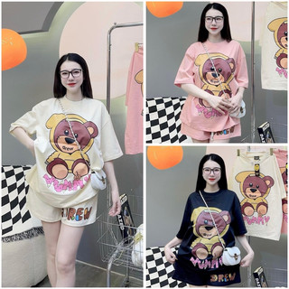   Set bộ đù chất cotton khô 3158 form rộng tay lỡ - Gấu driu