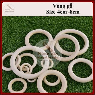 Vòng gỗ, size 4cm~8cm loại đẹp, vòng gỗ macrame, làm decor, trang trí, làm handmade, DIY