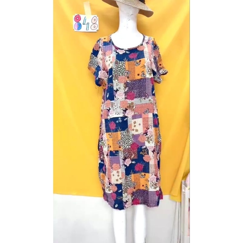 đầm sơmi họa tiết 1 lớp. S848