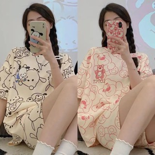   MUA 1 TẶNG 1  Combo 2 bộ đồ ngủ mùa hè cho nữ hoạ tiết hoạt hình trẻ trung  CÓ BIG SIZE  MT33 SP152 