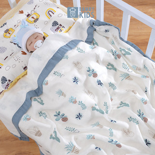 Khăn sợi tre cao cấp 4 lớp có viền 110*120 cm Bambykids